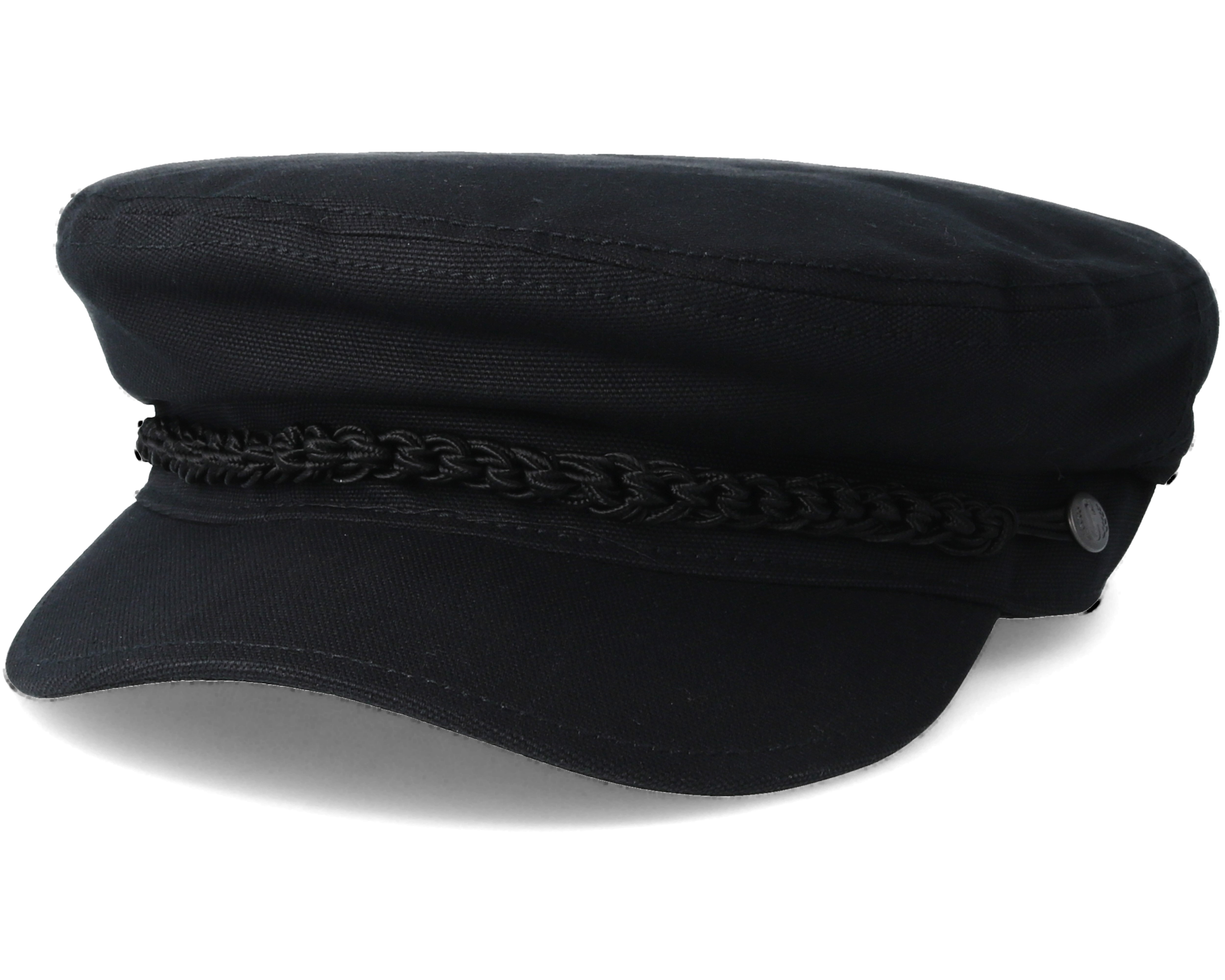 Black flat cap This warm woolen flat cap has a